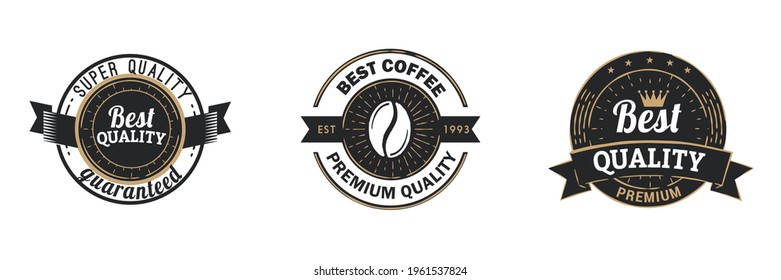 quality label Coffee quality label templates vintage decor circle shape