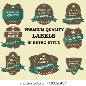 Quality Labels in retro vintage design