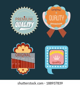 quality labels vector set