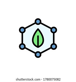 Qualität, Blatt, Atome Symbol. Einfache Farbe mit Umrissvektorelementen für Innovationssymbole für i und ux, Website oder mobile Anwendungen