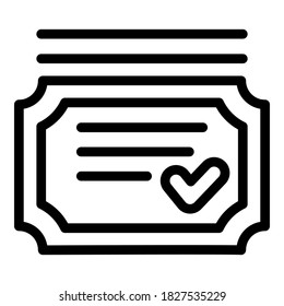 Icono de licencia de calidad. Icono de vector de licencia de calidad de contorno para diseño web aislado en fondo blanco
