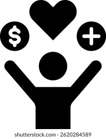 Quality Of Life Icon Glyph Vector Illustration