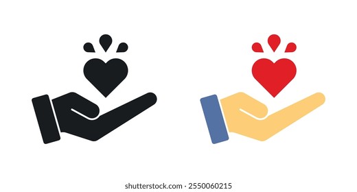 Quality of life icon set in black and colored version