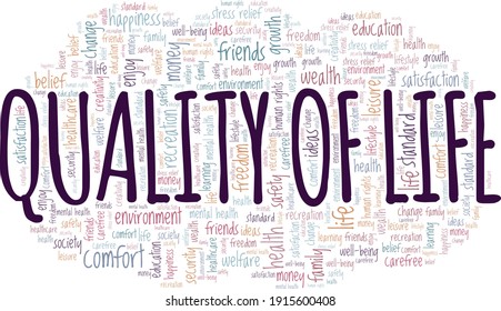 Quality Life Vector Illustration Word Cloud Stock Vector (Royalty Free ...