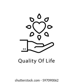 Quality of Life Vector Line Icon 