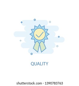 quality line concept. Simple line icon, colored illustration. quality symbol flat design. Can be used for UI/UX