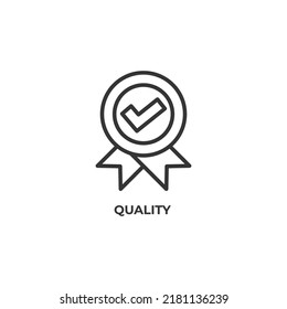 icono de línea de calidad. signo de estilo lineal para concepto móvil y diseño web. Icono de vector de contorno. Símbolo, ilustración del logotipo. Gráficos vectoriales