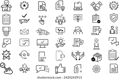 Quality line icons set collection with white background.