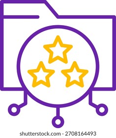 Design do ícone do vetor de duas cores da linha de qualidade
