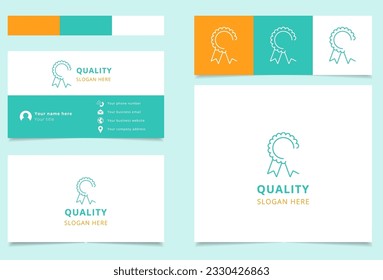 Quality logo design with editable slogan. Branding book and business card template.