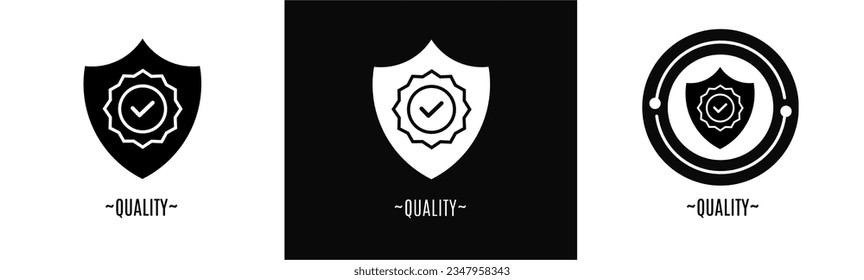 Quality logo set. Collection of black and white logos. Stock vector.