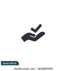 quality is maintained icon illustration simple design element vector logo template