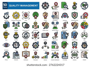  Quality Management   icon pack collection set

