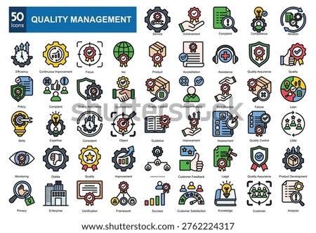  Quality Management   icon pack collection set


