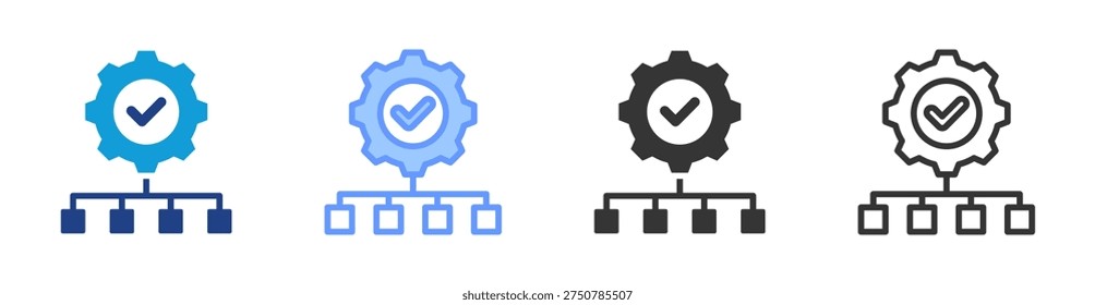Quality Management System icon set multiple style collection