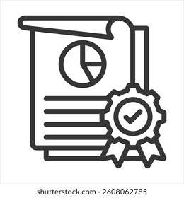 Quality Management System Outline Icon Vector Illustration