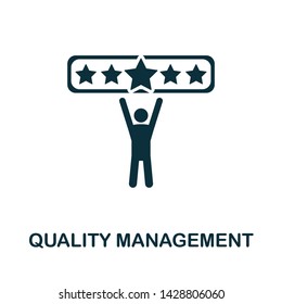 Quality Management vector icon illustration. Creative sign from quality control icons collection. Filled flat Quality Management icon for computer and mobile. Symbol, logo vector graphics.