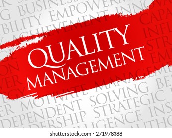 Quality Management word cloud, business concept