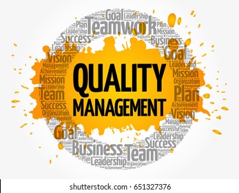 Quality Management word cloud, business concept background