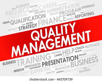 Quality Management word cloud collage, business concept background
