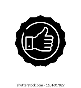 Quality mark black icon concept. Quality mark flat  vector symbol, sign, illustration.