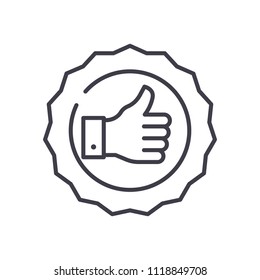 Quality mark black icon concept. Quality mark flat  vector symbol, sign, illustration.