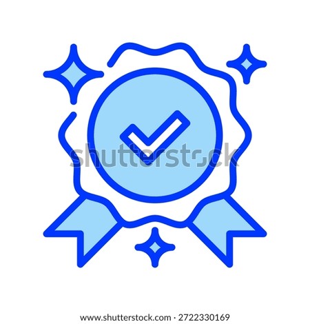 Quality Mark Line Icon, Outline Symbol for Standard Certification, Excellence Badge, Guarantee Seal, Premium Approval, and Authenticity Verification. Vector Sign Icon.