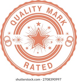 Insignia de sello clasificada de marca de calidad con diseño de icono de estrella central