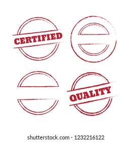 Quality mark stamps certified. Premium seals for consumerism. Exclusive stamp