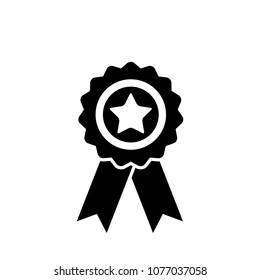 Quality medal, achievement, award star vector icon