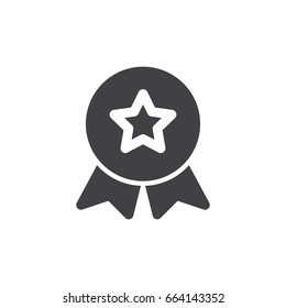 Quality medal icon vector, filled flat sign, solid pictogram isolated on white. Symbol, logo illustration. Pixel perfect