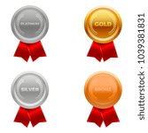 Quality medals, platinum, gold, silver and bronze