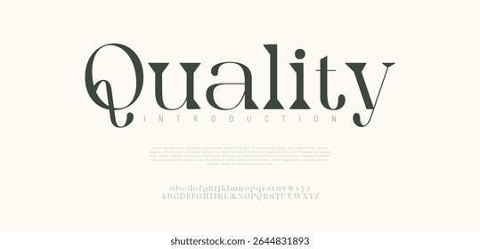 Quality Minimal modern urban fonts for logo, brand etc. Typography typeface uppercase lowercase and number vector illustration. 