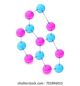 Quality molecule icon. Isometric illustration of quality molecule vector icon for web