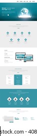 Quality One Page Website Template Vector Eps10, Modern Web Design with flat UI elements. Ideal for Business layout