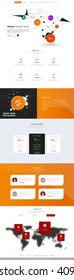 Quality One Page Website Template Vector Eps10, Modern Web Design with flat UI elements. Ideal for Business layout