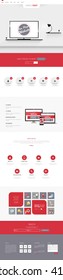 Quality One Page Website Template Vector Eps10, Modern Colorful Web Design with flat UI elements. Ideal for Business layout