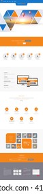 Quality One Page Website Template Vector Eps10, Modern Colorful Web Design with flat UI elements. Ideal for Business layout