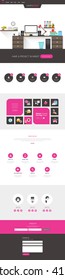 Quality One Page Website Template Vector Eps10, Modern Colorful Web Design with flat UI elements. Ideal for Business layout