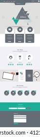 Quality One Page Website Template Vector Eps10, Modern Colorful Web Design with flat UI elements. Ideal for Business layout