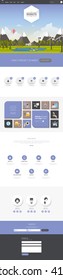Quality One Page Website Template Vector Eps10, Creative Modern Web Design with flat UI elements and landscape illustration. Ideal for Business layout
