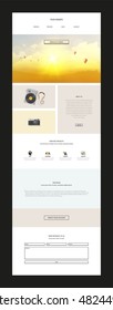 Quality One Page Website Template Vector Eps10, Modern Web Design with flat UI elements. Ideal for Business layout

