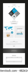 Quality One Page Website Template Vector Eps10, Modern Web Design with flat UI elements. Ideal for Business layout

