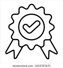 Ilustração do vetor do ícone do contorno de qualidade
