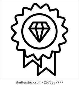 Quality Outline Single Icon Illustration