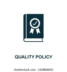 Quality Policy vector icon illustration. Creative sign from quality control icons collection. Filled flat Quality Policy icon for computer and mobile. Symbol, logo vector graphics.