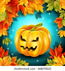 Quality poster for the holiday Halloween. Vector illustration