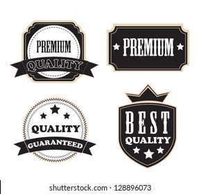 Quality, premium, guaranteed seal over white background
