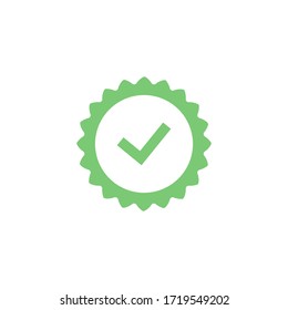 Quality premium icon vector illustration isolated on white. Approval check sign.