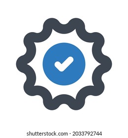 Quality premium icon.check,badge (vector illustration)